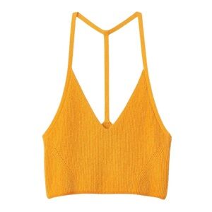 Rag & Bone Soleil Rib Bra Top in Deep Yellow Medium